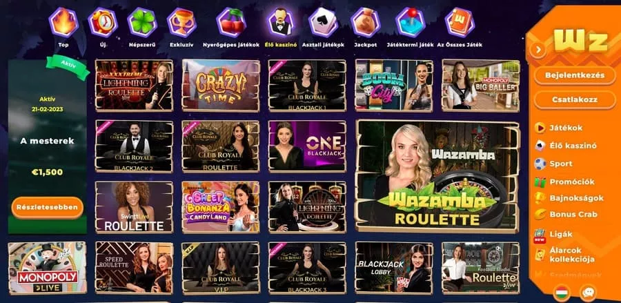 Wazamba παιχνίδια